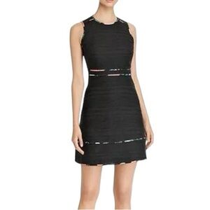 Kate Spade Blossom Trimmed Picnic Perfect Black Tweed Mini Dress - 0